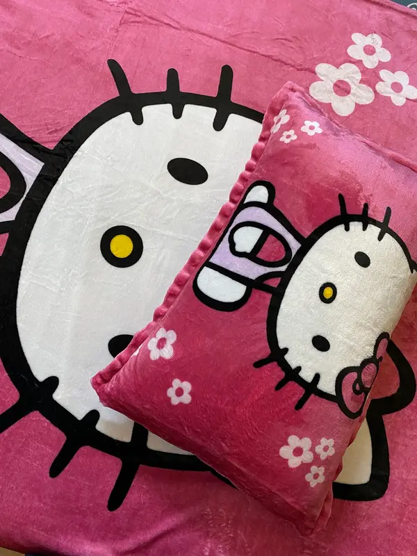 Hello Kitty Single Fleece with Pillow cover for Kids 160cm x 220cm