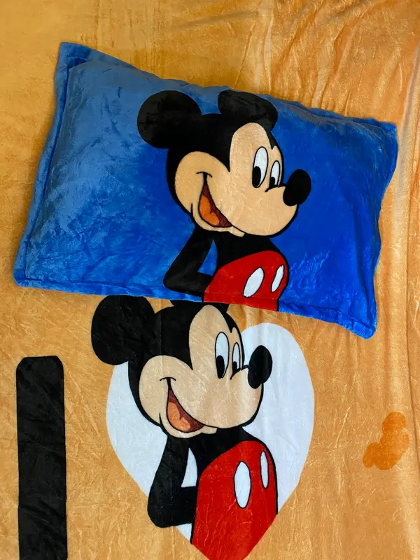 Mickey Mouse Single Fleece with Pillow cover for Kids 160cm x 220cm