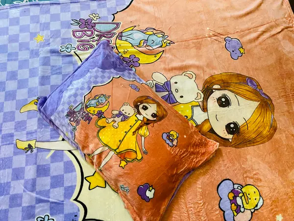 Anime Style Single Fleece with Pillow cover for Kids 160cm x 220cm
