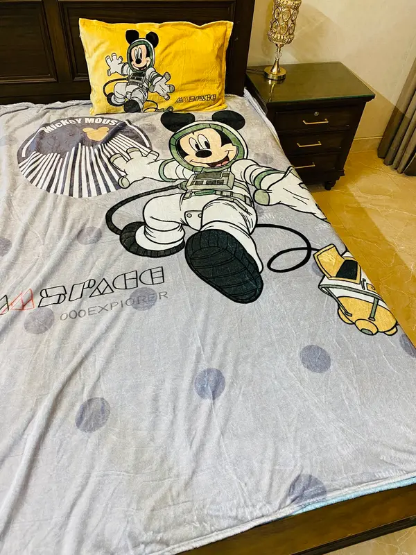 Space Single Fleece with Pillow cover for Kids 160cm x 220cm