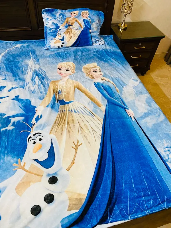 Frozen Single Fleece with Pillow cover for Kids 160cm x 220cm