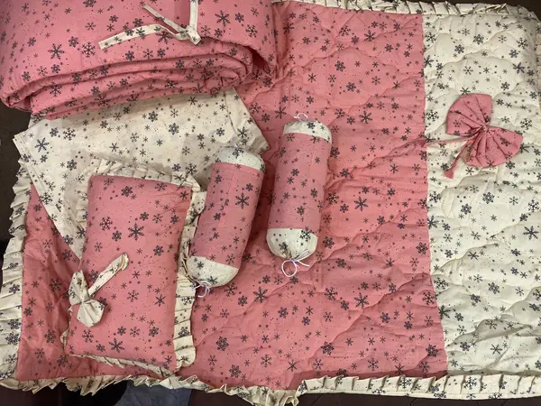 Baby Cot Set Peach- Crib Bedding for New Born