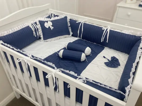 Baby Cot Set Blue- Crib Bedding for New Born