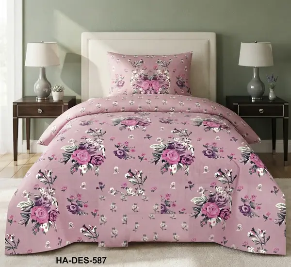 Single Bed sheet- 2 pieces-  Floral