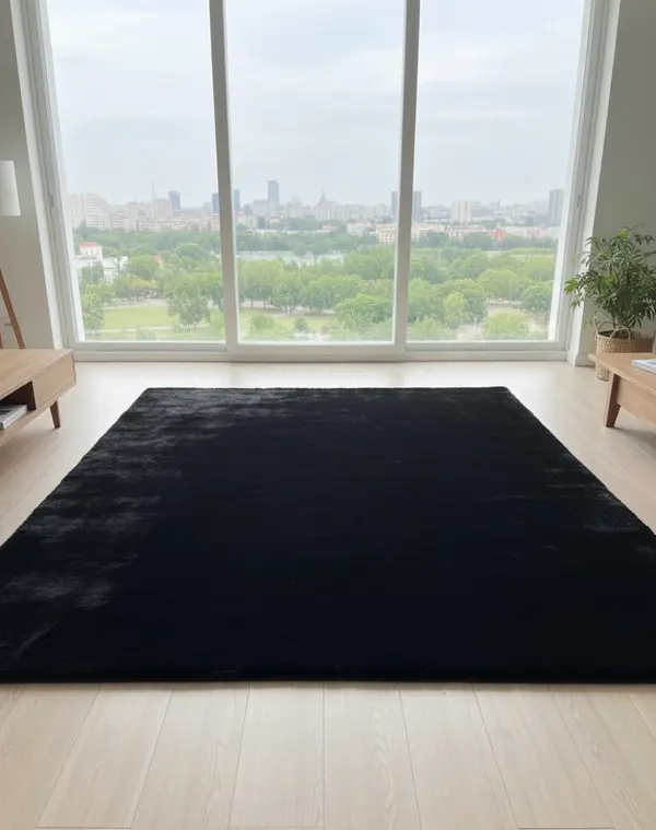 Soft and Fluffy Black Shaggy Rug - 5ft x 8ft