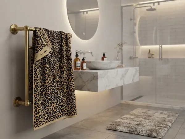 Signature Leopard Skin Bath Towel – High Absorbency & Ultra Soft