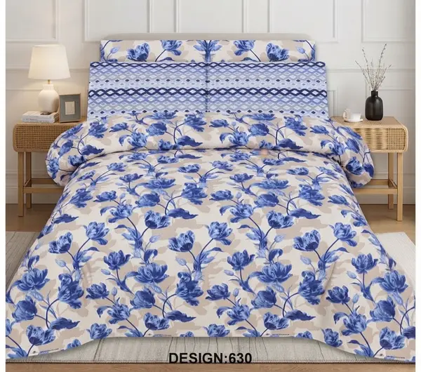 Sapphire- Single and King Cotton Bed Sheet