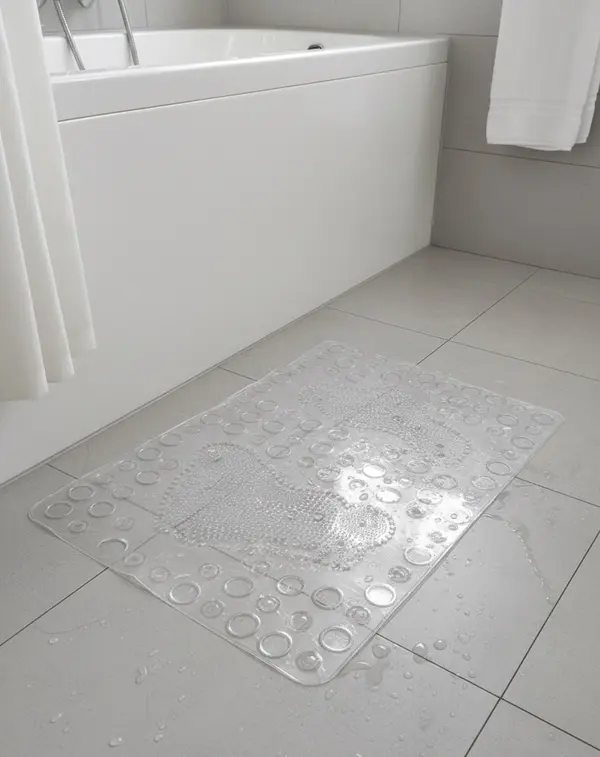 Bath Mat Anti Slip Large Size Transparent  Foot Shape Mat