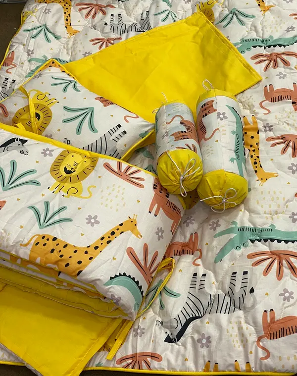 Baby Cot Set Yellow- Crib Bedding for New Born