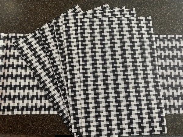 Black White Dining Table Mats 7 Piece Set | Elegant Dining Decor