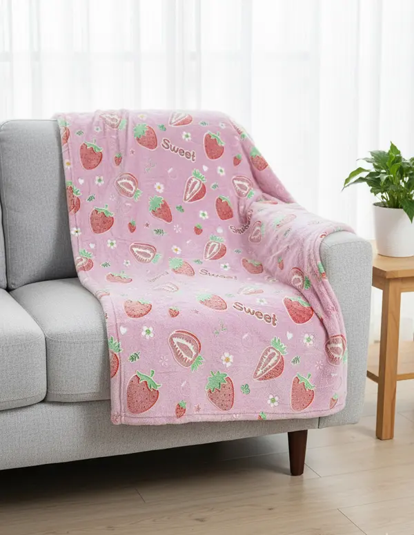 Single Fleece Pink for Kids -Glow in Dark 160cm x 220cm