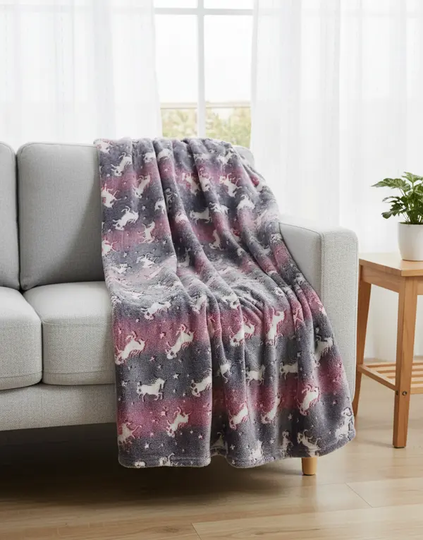 Single Fleece UNICORN for Kids -Glow in Dark 160cm x 220cm