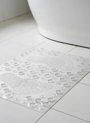 Bath Mat Anti Slip Large Size Transparent  Foot Shape Mat