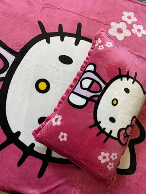 Hello Kitty Single Fleece with Pillow cover for Kids 160cm x 220cm