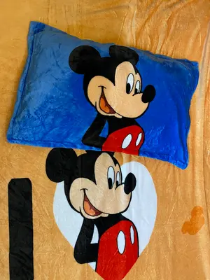 Mickey Mouse Single Fleece with Pillow cover for Kids 160cm x 220cm