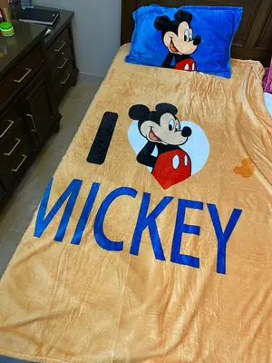 Mickey Mouse Single Fleece with Pillow cover for Kids 160cm x 220cm