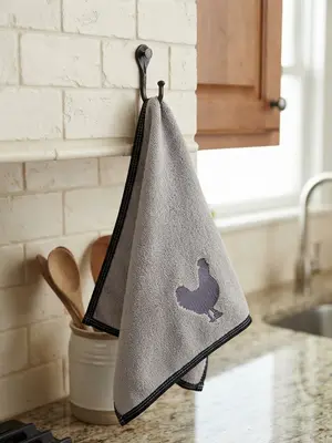 Round Cotton Kitchen Towel with Center Hanging Loop