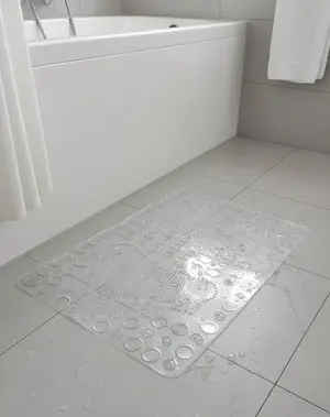 Bath Mat Anti Slip Large Size Transparent  Foot Shape Mat