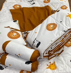 Baby Cot Set Brown- Crib Bedding for New Born