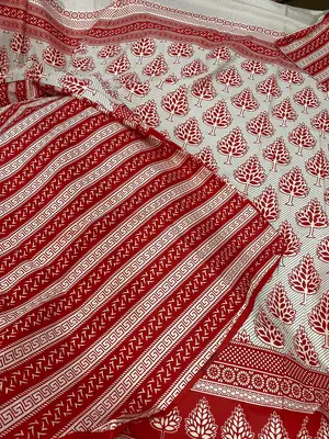 Luxury Cotton 4-Piece Quilt Cover Set Red – Pure Comfort & Breathable Softness
