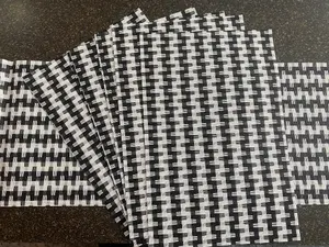 Black White Dining Table Mats 7 Piece Set | Elegant Dining Decor