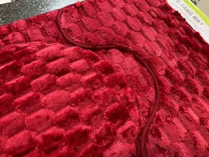 Luxury 3-Piece Bath Mat Set Maroon | Ultra-Soft & Absorbent