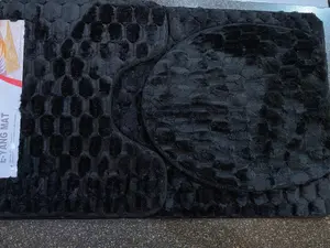 Luxury 3-Piece Bath Mat Set Black | Ultra-Soft & Absorbent