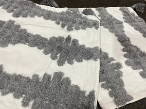 Heavy Embossed Grey Cushion Covers with Tassal