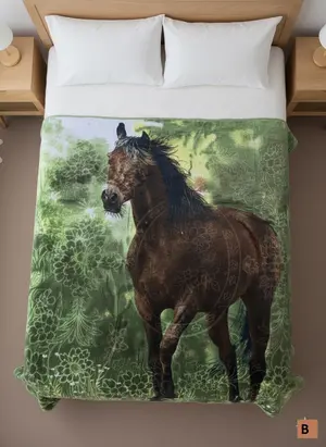 Single Blanket - 3D Horse Design 160cm x 220cm
