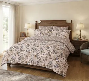 Super King Floral Bed Sheet with 4 Pillow Covers