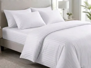 White Stripe Duvet Cover Set – Elegant & Comfortable Bedding