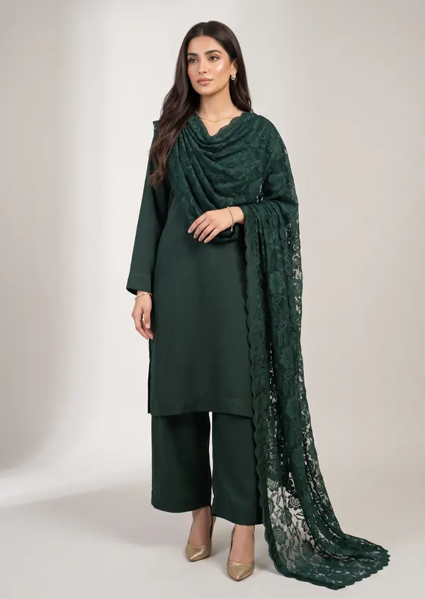 Emerald Long Shirt Set - Dark Green