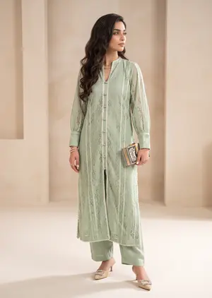 Apple Pie Long Shirt Set - Mint Green