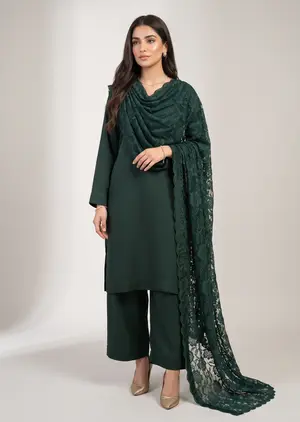 Emerald Long Shirt Set - Dark Green