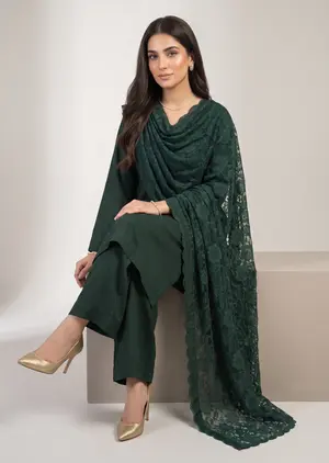 Emerald Long Shirt Set - Dark Green