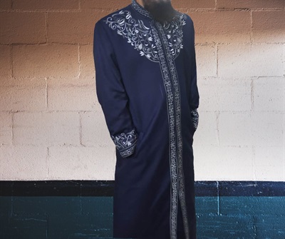 EMBROIDERED AZHAR JUBBA (NAVY BLUE)