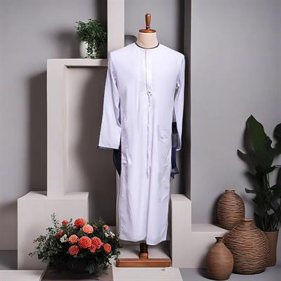Embroidered Dishdasha White - Exclusive Trend