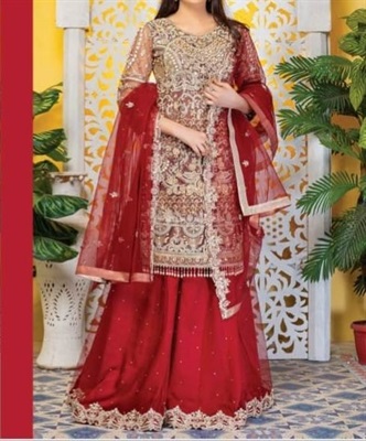 Fancy Bridal Red Suit