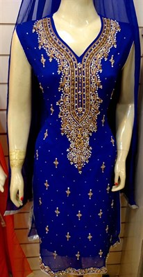 Blue Embroidery Suit